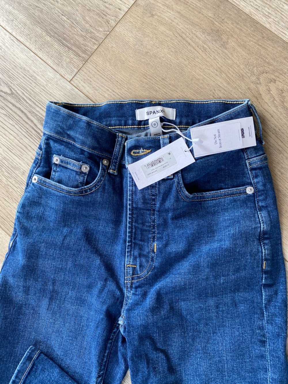 SPANX Blue High-Rise Stretch Denim Jeans